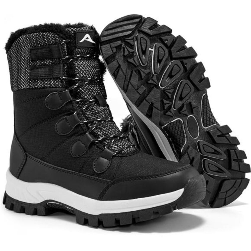 Women Snow Boots Warm Fur Lined Winter Shoes Waterproof Non Slip